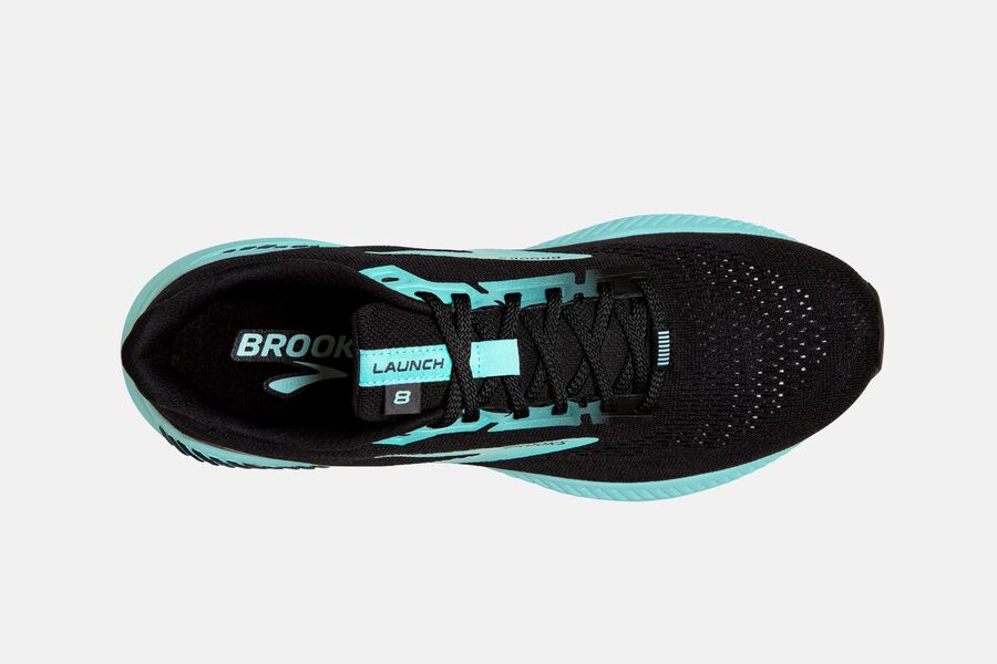 Brooks Launch GTS 8 Road Running Shoes - Womens - Black/Blue - YI4397206